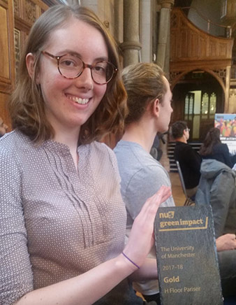 Christina Birch at the awards ceremony with the Gold Award.