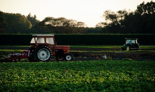 tractor in field